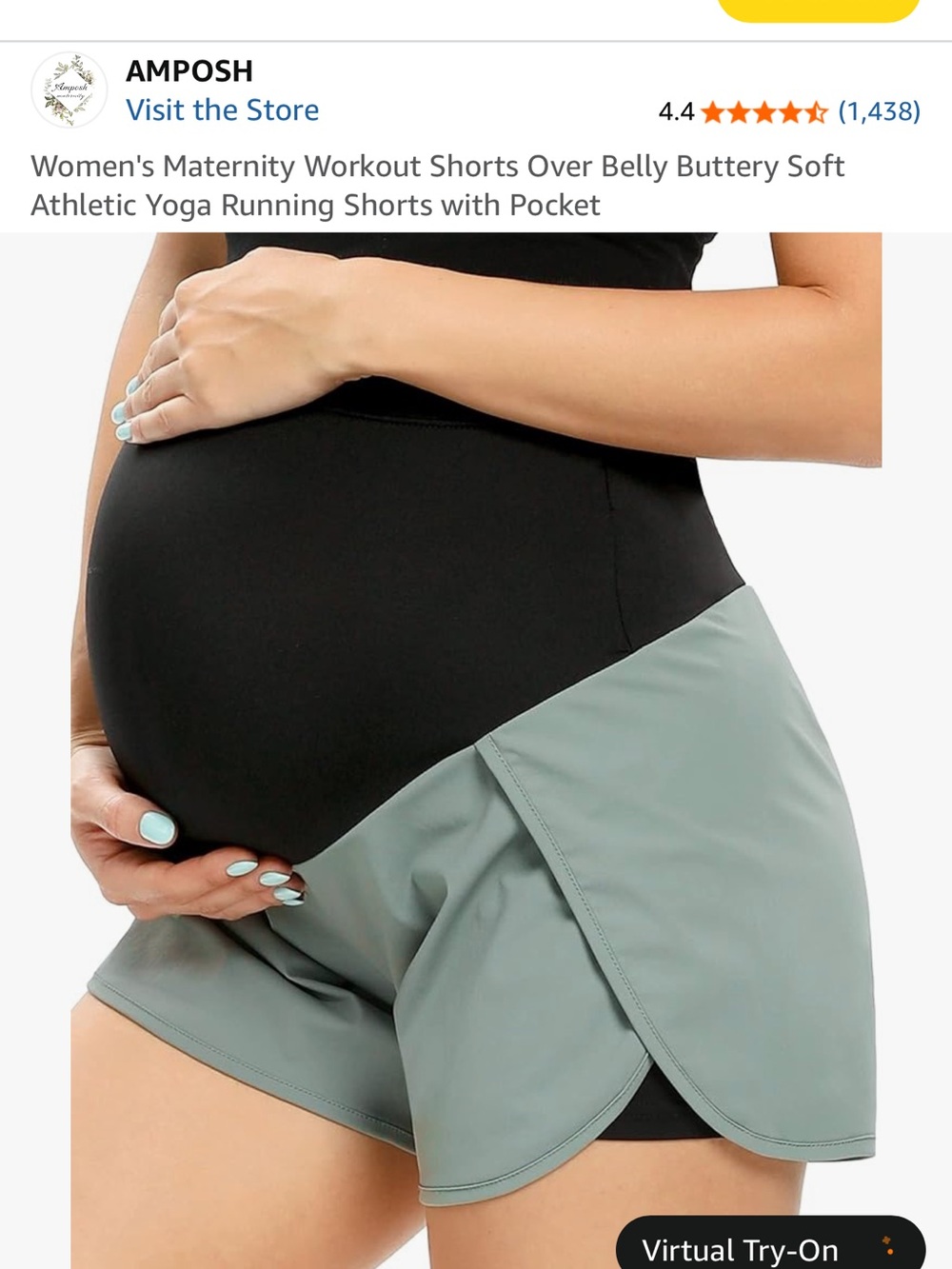 AMPOSH Maternity Workout Shorts in Gray Sage